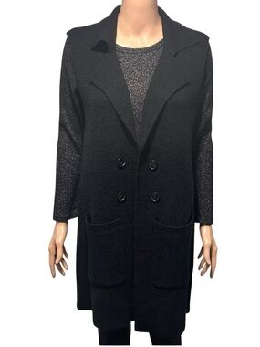 Elegant Black Sleeveless Cardigan